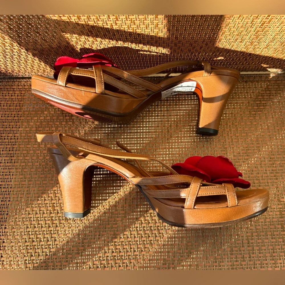 Chie Mihara  Spanish red flowers leather sandals NWT 8,5 (39) - Picture 6 of 15